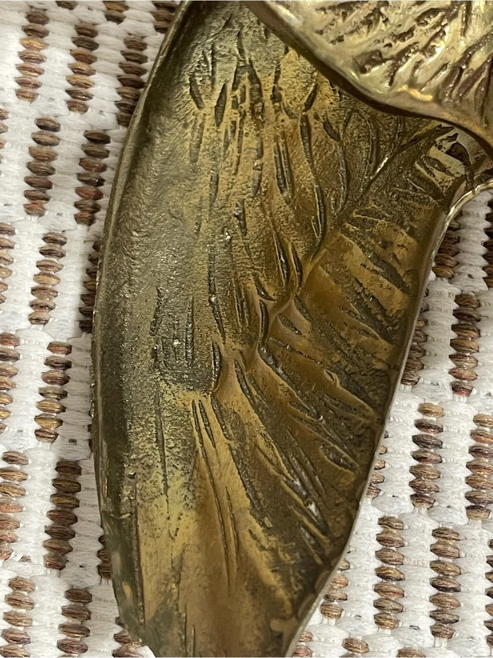 Brass Eagle Sculpture - Antique Finish Gold Tone Home Accent